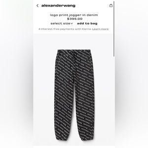 Alexander wang pant/jeans logo xsmall!